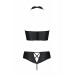 Комплект белья с вставками со стреп-ленты NANCY BIKINI black S/M - Passion