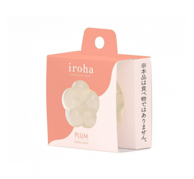 Массажер для клитора рельефный Iroha Petit Plum, белый, 5.3 х 3.5 см