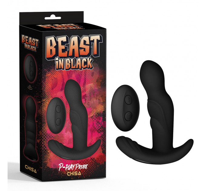 Масажер простати з ротацією Chisa BEAST IN BLACK та дистанційним пультом