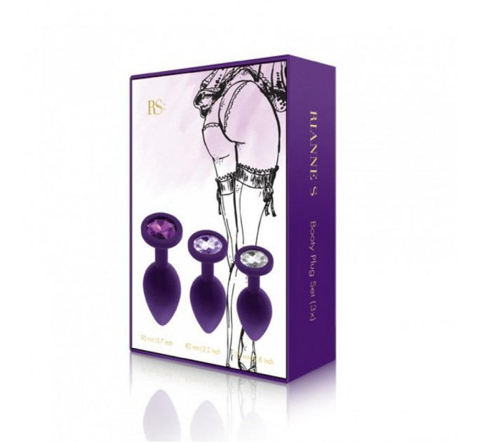 Набор анальных пробок 3 шт Rianne S Booty Plug PURPLE