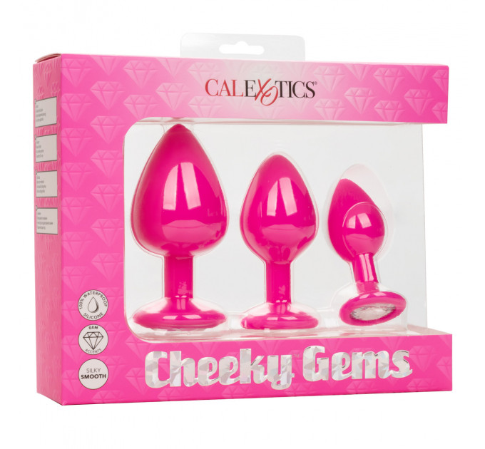 Набор анальных пробок Cheeky Gems 3 размера, розовые