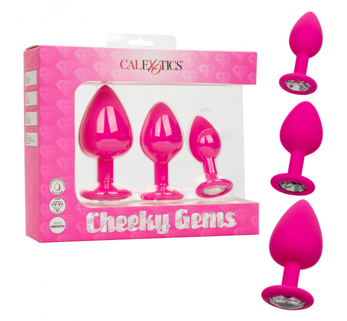 Набор анальных пробок Cheeky Gems 3 размера, розовые