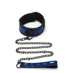 Набор ошейник и поводок синий WHIPSMART DIAMOND COLLAR AND LEASH BLUE