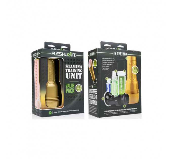 Набор из мастурбатора и средств гигиены Fleshlight Stamina Training Unit (STU) Value Pack (Lady)