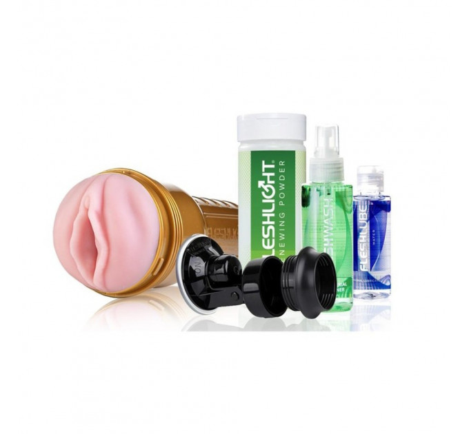 Набор из мастурбатора и средств гигиены Fleshlight Stamina Training Unit (STU) Value Pack (Lady)