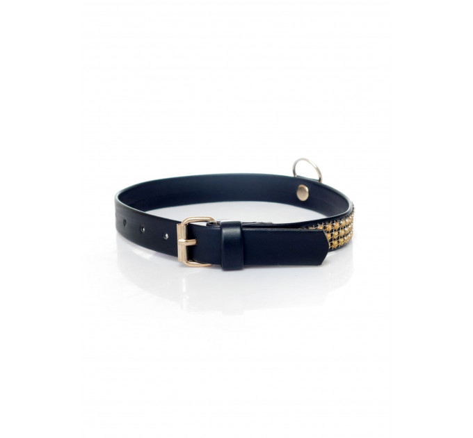 Ошейник Collar with crystals 2 cm gold