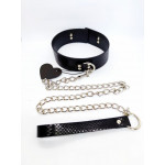 Ошейник с поводком DS Fetish Collar with leash black