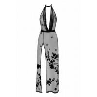 Платье длинное Divinity F312 Noir Handmade, с глубоким декольте, черное, размер S