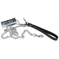 Поводок на цепи с кожаной петлей Zado FASHION, черный