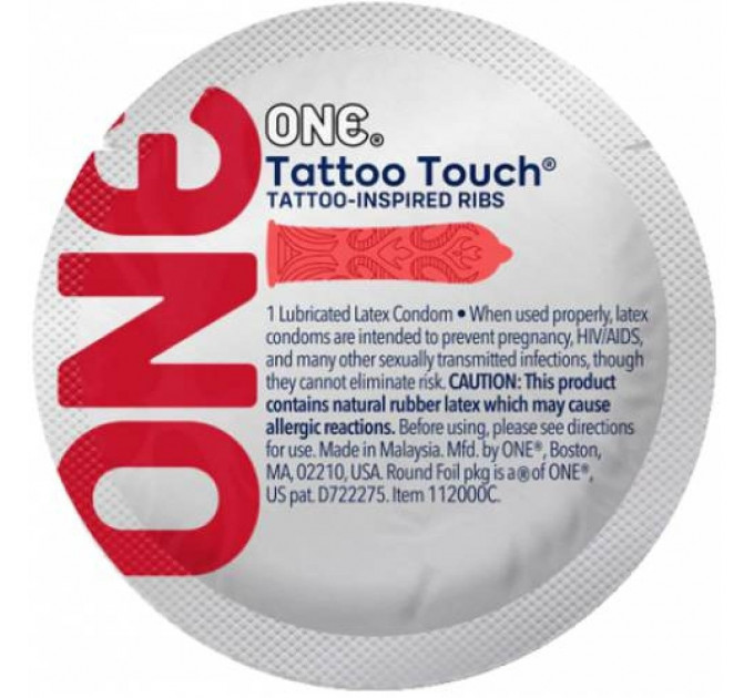 Презервативи One Tattoo Touch червоні, 5 штук