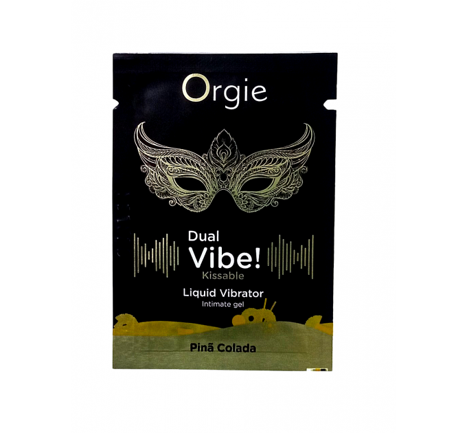 САШЕТ/Жидкий вибратор Orgie DUAL VIBE! с ароматом коктейля Пина Колада, 1 мл