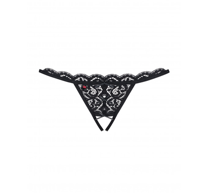 Стринги черные Obsessive 831-THC-1 otwarte S/M
