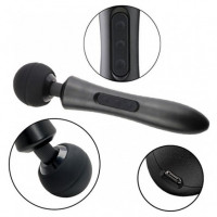 Вібратор-мікрофон з пульсацією чорний Massager Ultra Powerful -Big USB