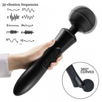 Вібратор-мікрофон з пульсацією чорний Massager Ultra Powerful -Big USB