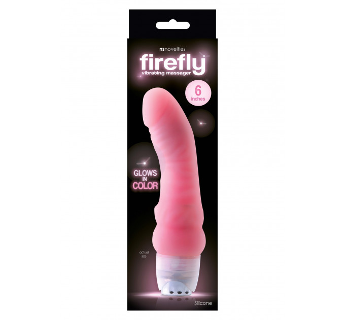 Вибратор реалистичный светящийся в темноте NS Novelties Firefly, розовый