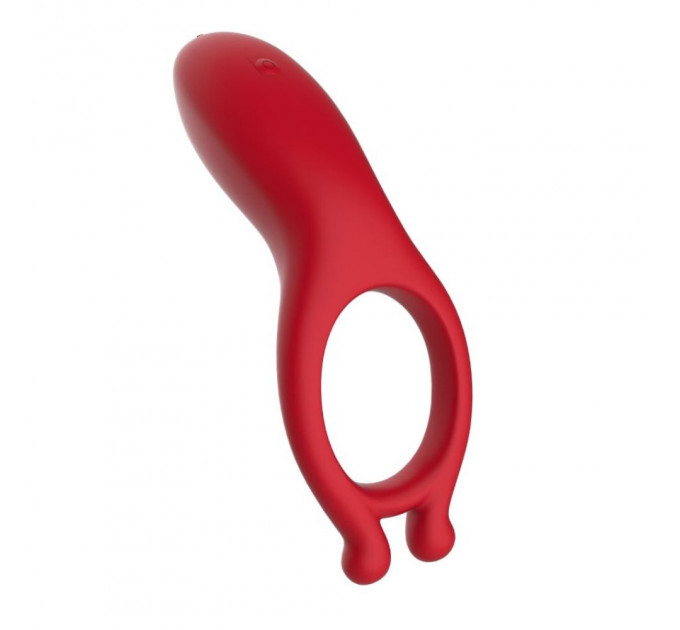 Вібраційне ерекційне кільце Every Night Toys з відростком для стимуляції клітора, червоне