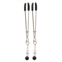 Затискачі на соски з регулюванням, зі стразами Tweezers With Beads кольорові