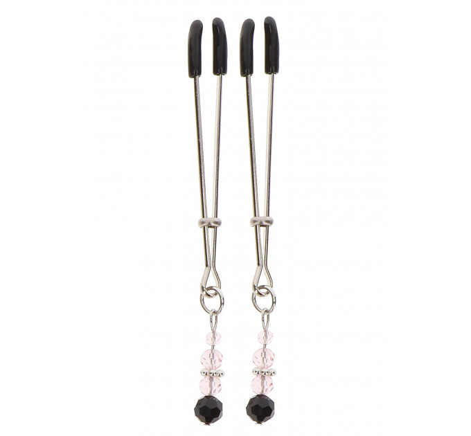 Зажимы на соски с регулировкой, со стразами Tweezers With Beads разноцветные