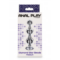 Анальна ялинка металева із кристалом Toy Joy Diamond Star Beads, Small