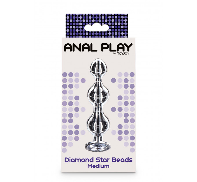 Анальна ялинка металева із кристалом Toy Joy Diamond Star Beads, Small