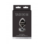 Анальная металлическая пробка M с черным камнем Butt Plug With Diamond Jewel Taboom