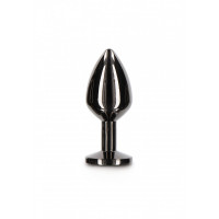 Анальна металева пробка M із чорним каменем Butt Plug With Diamond Jewel Taboom