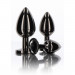 Анальная металлическая пробка M с черным камнем Butt Plug With Diamond Jewel Taboom