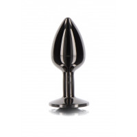 Анальна металева пробка M із чорним каменем Butt Plug With Diamond Jewel Taboom