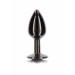 Анальная металлическая пробка M с черным камнем Butt Plug With Diamond Jewel Taboom