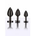 Анальная металлическая пробка M с черным камнем Butt Plug With Diamond Jewel Taboom