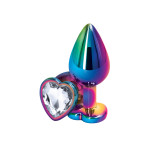 Анальна пробка NS Novelties REAR ASSETS MULTICOLOR HEART MEDIUM CLEAR