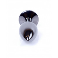 Анальна пробка з каменем Plug-Jewellery Dark Silver PLUG-Pink розмір S