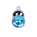 Анальна пробка з нержавіючої сталі з каменем Plug-Jewellery Dark Silver BUTT PLUG-Light Blue
