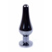 Анальна пробка з нержавіючої сталі з каменем Plug-Jewellery Dark Silver BUTT PLUG-Light Blue
