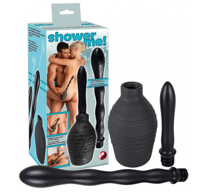 Анальный душ You2Toys Shower Me, 2 насадки, черный