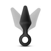 Анальный плаг с кольцом-стоппером Anal Adventures Platinum Silicone черный, 11.4 х 3.1 см