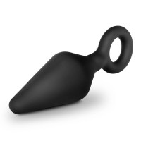 Анальный плаг с кольцом-стоппером Anal Adventures Platinum Silicone черный, 11.4 х 3.1 см