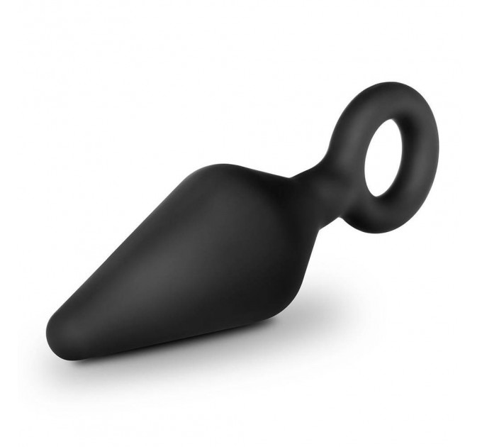Анальний плаг із кільцем-стопером Anal Adventures Platinum Silicone чорний, 11.4 х 3.1 см