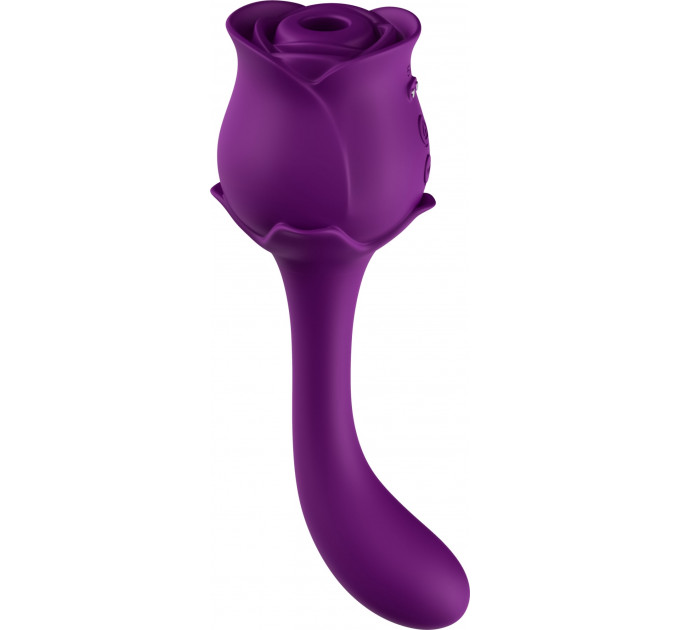 Двойной вибратор с вакуумной стимуляцией Stymulator- ROSE S-E05 purple