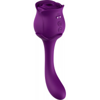 Подвійний вібратор з вакуумною стимуляцією Stymulator- ROSE S-E05 purple