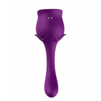 Подвійний вібратор з вакуумною стимуляцією Stymulator- ROSE S-E05 purple