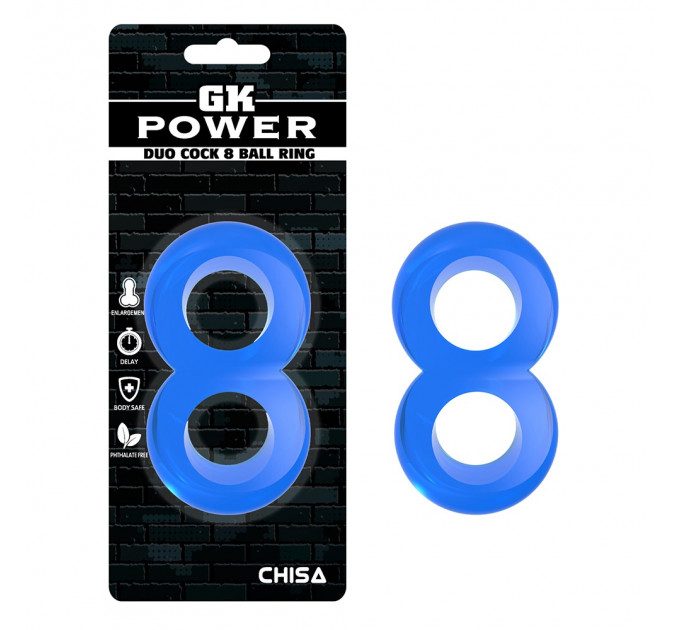 Ерекційне кільце вісімка Chisa GK Power, синє