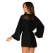 Халат черный Obsessive Bellastia peignoir XS/S