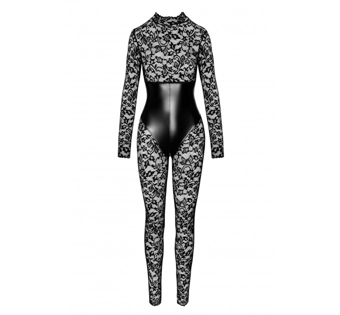 Комбинезон кружевной Enigma F299 Noir Handmade, с молнией, черный, размер M