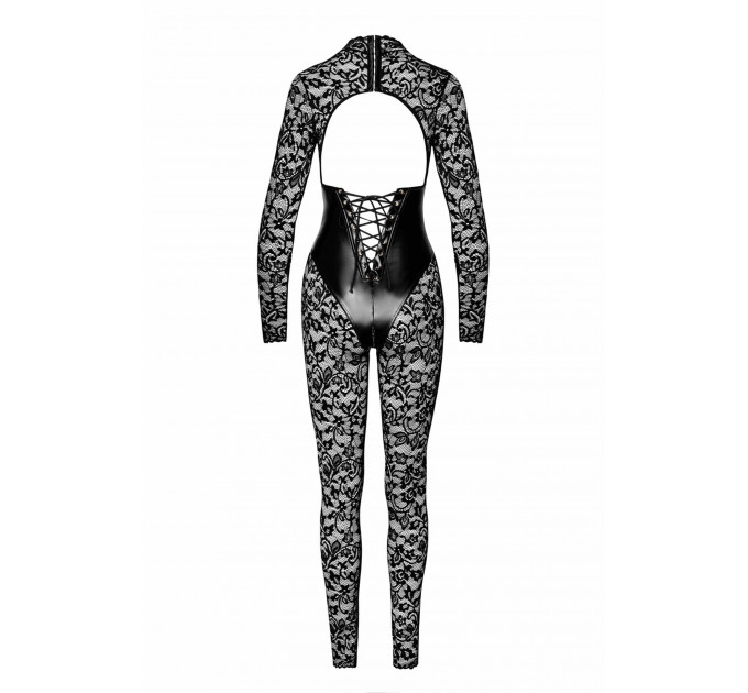 Комбинезон кружевной Enigma F299 Noir Handmade, с молнией, черный, размер M