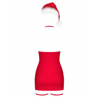 Комплект-плаття і шапка Санти Obsessive Kissmas chemise, червоний, XXL