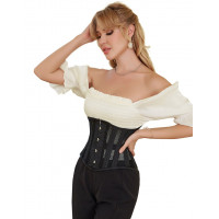 Корсет із сітки Star Night Steel Bones Grid Corsets з гачками і шнурівкою, чорний, L (без коробки)