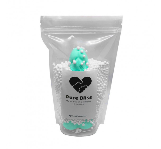 Мыло член на присоске Pure Bliss бирюзовый, size L