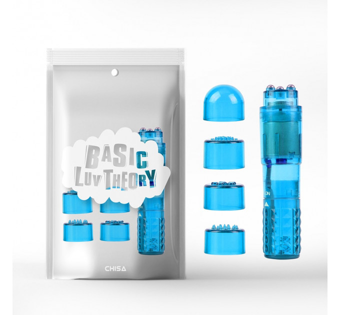 Мини-вибратор со сменными насадками Chisa Basic Luv Theory Ultimate Massager, голубой