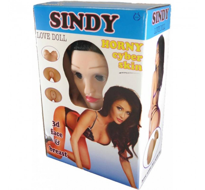 Надувная кукла " SINDY 3D " с вставкой из киберкожи и вибростимуляцией